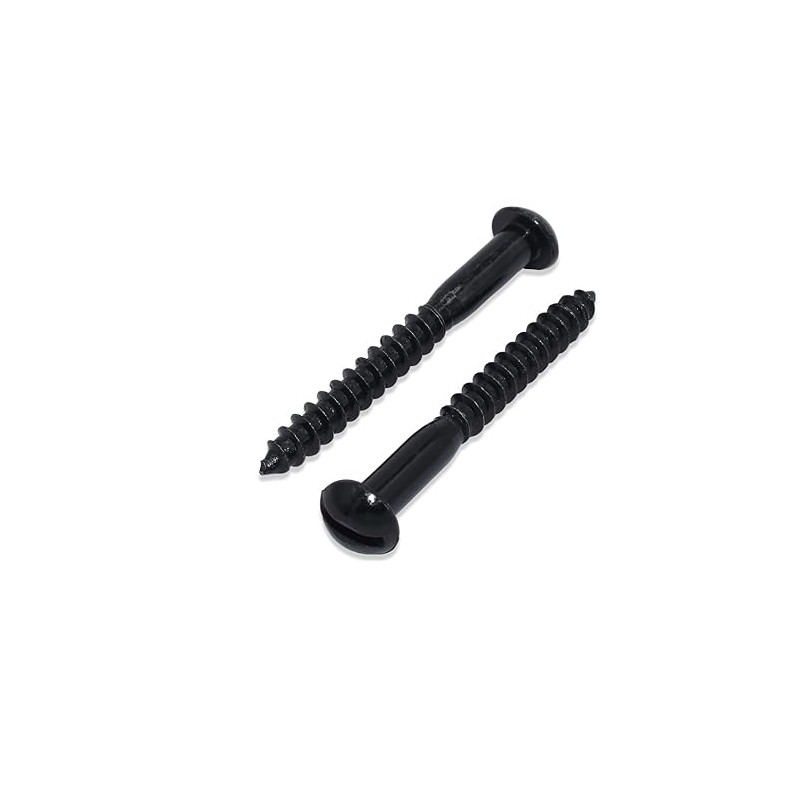 Merriway BH03813 (10 Pcs) Black Japanned Roundhead Screws, 10 x