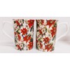Rainbow Decors Poinsettia Mugs Set of 2 Fine Bone China