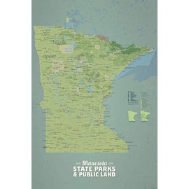 Best Maps Ever Minnesota State Parks & Public Land Map 24x36 Poster (Natural Earth)