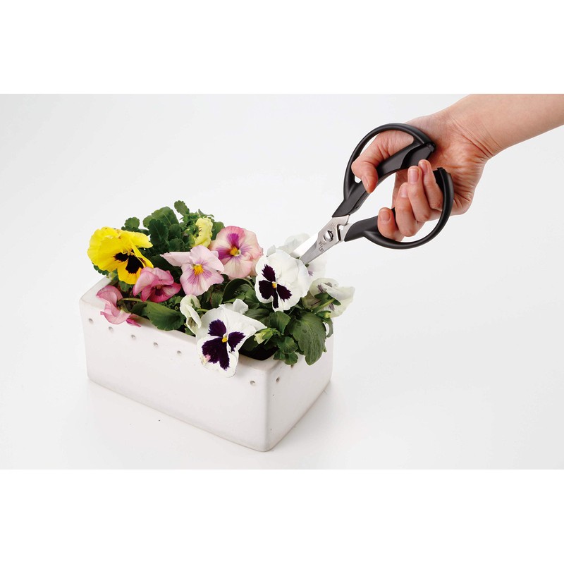 Kai KAI Seki Magoroku Flower Cutting Shears, Black, Approx. Width