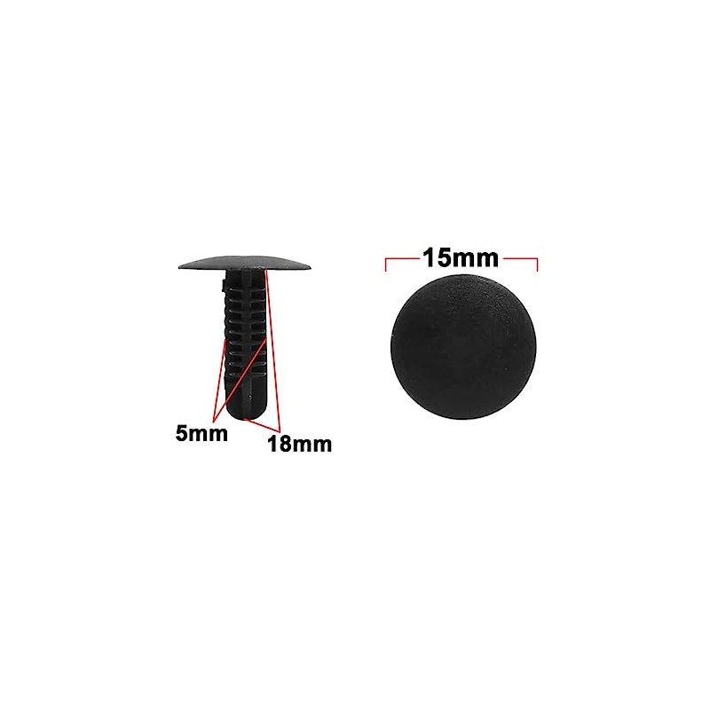 20Pcs 5mm Hole Plastic Rivets Fastener Clips Retainers for Car