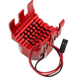Vgoohobby RC Car Motor Heatsink w/ 21000 RPM Cooling Fan Aluminum Engine Motor Heat Sink Radiator Fit 42mm 4274 4268 Motors Compatible with Axial SCX10 Tamiya Arrma 1/8 1/10 RC Buggy Cars (Red)