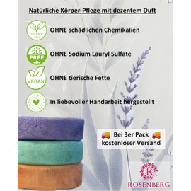 Handmade Sponge Soap with Natural Ingredients, Shower Soap, Gentle Care for Face and Body, Vegan, Sustainable, Moisturising, Fresh Fragrances (Pack of 3, Mix)