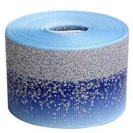 Tvoip Tie Dye Glitter Rainbow Polyester Grosgrain Tape Ribbon Grosgrain Ribbons 1-1/2"(38mm) x10 Yards for Hair Bows Wedding Gift Packing Wrap (Blue)