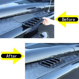 DIYUCAR 1 Pair Car Front Bonnet Vent Hood Side Trim Cover Steel Airflow Intake Shovel Vent Snow Cover Fit for LR Defender 90 110 2004-2019