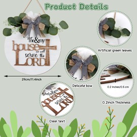 TOARTi Easter House Wood Sign,3D As for Me and My House We Will Serve The Lord Religious Christian Door Decor,11.4" Farmhouse Bible Verse Scripture Wall Sign,Rustic Jesus Cross Decor for Home Office