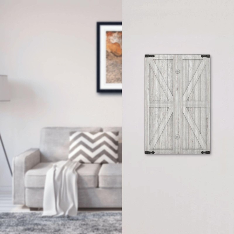 Spshian Decorative Switch Plate Covers Rustic Wooden White Barn Doors