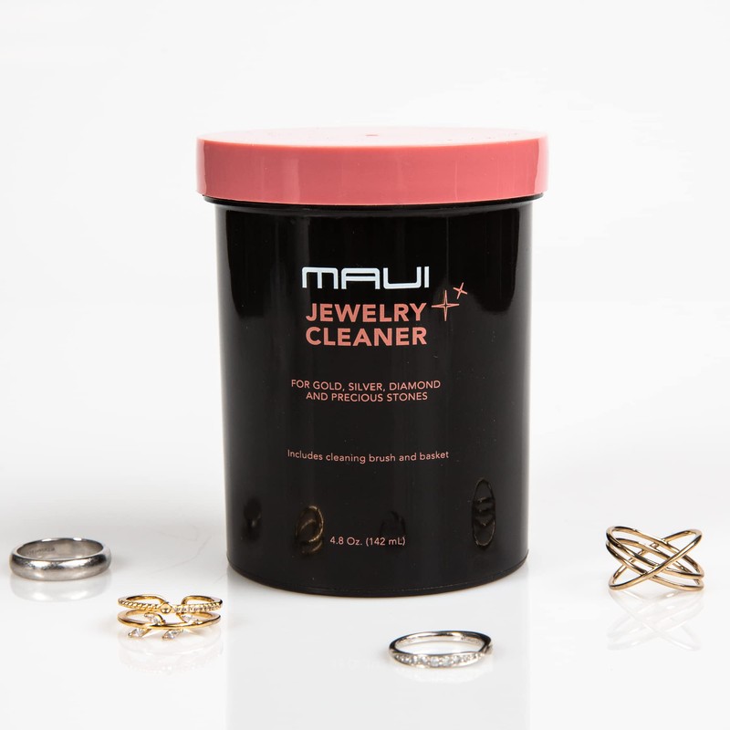 Maui Liquid Jewelry Cleaner Solution for Gold, Silver, Diamond. Safety