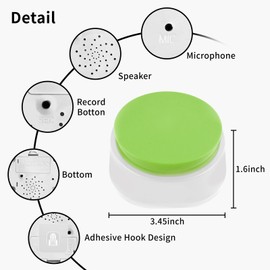 TXTUNE 4pcs Voice Recorder Dog Buttons for Communication, Rechargable Puppy Clickers for Training, Recordable Button for Classroom/Office/Command with 30 Second Playback, Pet Interactive Toy to Press