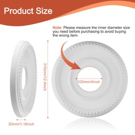 Traditional Ceiling Medallion, Ceiling Light Cover, Decorative Ceiling Fan Light Cover Plate, Ceiling Medallions For Light Fixtures, Retro And Minimalist, 12'' OD, 4Inch ID