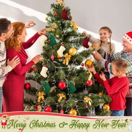 Jerify 48 Pcs Christmas Mini Stockings 3.94 Inches Knit Knitted Rustic Christmas Stockings Tiny Xmas Stockings Christmas Tree Ornaments for Party Holiday Family Home Decor(Burgundy, Beige, Green)