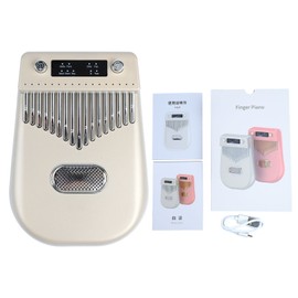 17 Keys Electronic Smart Kalimba Thumb Piano Portable Musical Instrument with Sheet Music for Kid Adult Beginner Gold