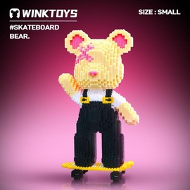 Bear Building Block,Winktoys building block, Bear Toys,Birthday Gift,Festival gift,building sets,Educational Building Blocks,Trend Decoration,Cool:_[S] Guitar Bear