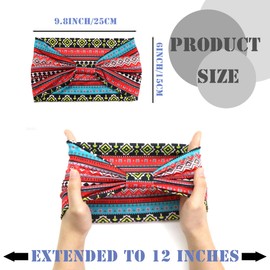 FULZTEY Wide African Headbands Boho Head Wraps Large Hairbands Elastic Fabric Hair Bands for Sport Workout Non Slip Knotted Bandanas Fashion Hair Accessories for Women Girls 4Pcs