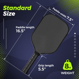 Thermoformed Carbon Fiber Pickleball Paddle Pickle Ball Equipment Lightweight Pickle Ball Racket for Men, Women, Adults, 1pc