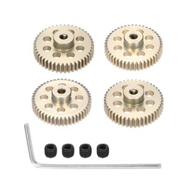 Rebower 4Pcs 48P Pinion Gear Set 44T 45T 46T 47T for 3.175 mm Shaft Aluminium Alloy Pinion Gear with Screws and Hexagonal Wrench for RC Motor