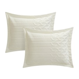 Chic Home Shalya 4 Piece Cover Set Interlaced Vine Pattern Quilted Bed in a Bag-Decorative Pillow Shams Included, Queen, Beige