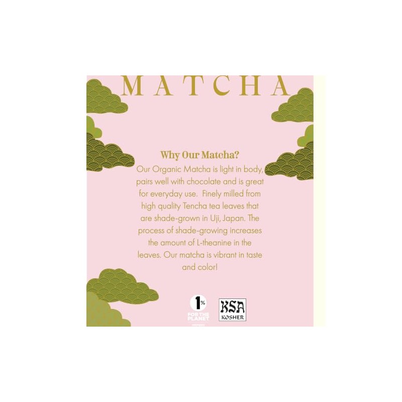 Organic Matcha Powdered Green Tea - Perfect for Lattes &