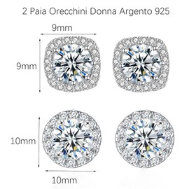 Men's Women's 925 Silver Earrings Men's Diamond Earrings Silver 925 Earrings Light Point Earrings Diamond Men's Earrings White Gold Fake Earrings Men's Square Earrings L Cubic Zirconia, L, Cubic
