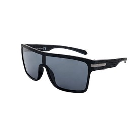 SQUAD Sunglasses for Men Rectangular Oversized Frame Black Pair Lens Screens Outdoor Sports, 3lb0012 Matte Black Grey