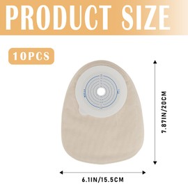 Qerutk 10pcs Disposable Colostomy Bags, Colostomy Care Pack, Disposable Ostomy Bag Set for Stoma Care, Cut-to-Fit (Closing Type)