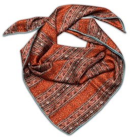 BE BREAK EDGE Western Cowboy Wild Rag Silk Scarf Bandana Neck Wrap Square Silky Tooled Leather Brown 38'' Scarves For Men & Women