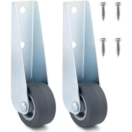 Deozu 2 Pcs Gate Caster Wheels Replacement, Rubber Rolling Swivel Casters, Non-Slip Pulley Directional Wheel for Garden, Gate, Fence, Tables, Sofa, Furniture (1.6")