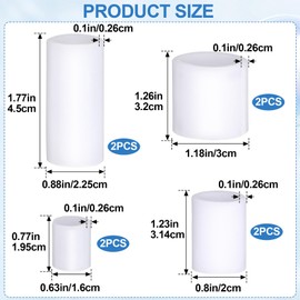 Pndeyo 8pcs Silicone Toe Sleeves, Soft Gel Toe Protectors for Men & Women, 4 Sizes Tube Cushions Pads for Relief Friction Pressure- White