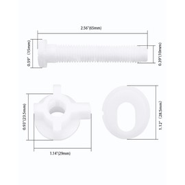 2 Pcs Toilet Seat Screws Replacement Kit LWTCUJOH Plastic Toilet Seat Hinge Bolts Fastener Nuts and Washers Parts Kit for Top Toilet Seat-White