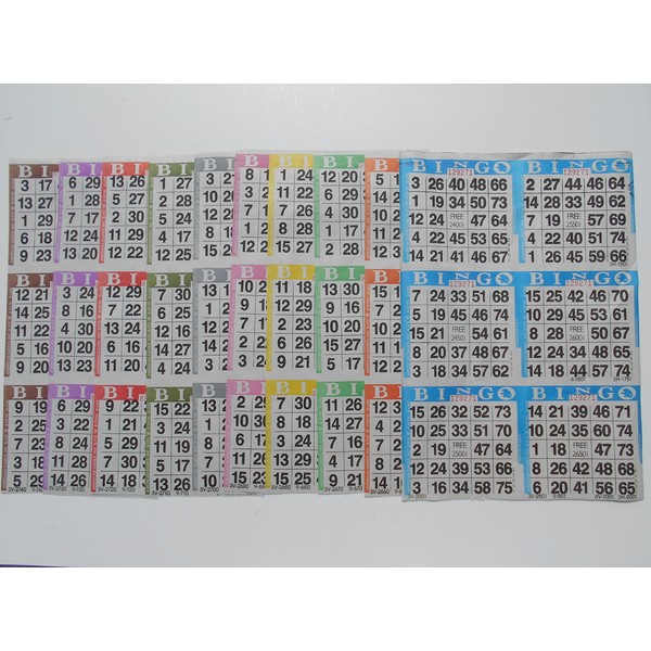 SmallToys Bingo Paper Game Cards - 6 Cards - 10 Sheets - 100 Books - 8 Inch by 12 Inch Size Disposable Sheet - Made in USA