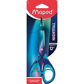 Maped - Nightfall Scissors 16 cm - Comfortable Rings with Soft Coating - Stainless Steel Blades - School Scissors from 12 Years - for College and High School