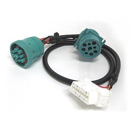 Mobilistics 9 Pin Green Type 2 Deutsch to OBD2 Y Splitter Truck GPS Fits 2015-2017 Freightliner Western Star Kenworth