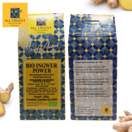 All Orient BIO Ingwer-Power | 100g | Ingwer Zitronen Tee | loser Tee | basisch | ohne Zusatz von Aromen | ohne Teein | BIO-Qualität | naturbelassen | leicht scharf im Geschmack