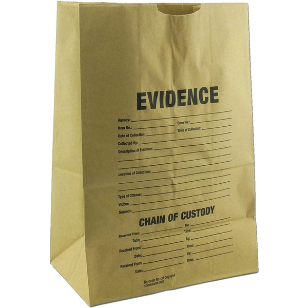 Crime Scene Paper Evidence Bag, Large 100pk