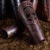 HOEACXY Leather Bracers for Men Viking Embossed Tree Bracers Medieval