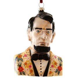 Cody Foster & Co - Hipster Abraham Lincoln Blown Glass Ornament