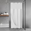 N&Y HOME Stall Waffle Weave Shower Curtain with Snap-in Liner