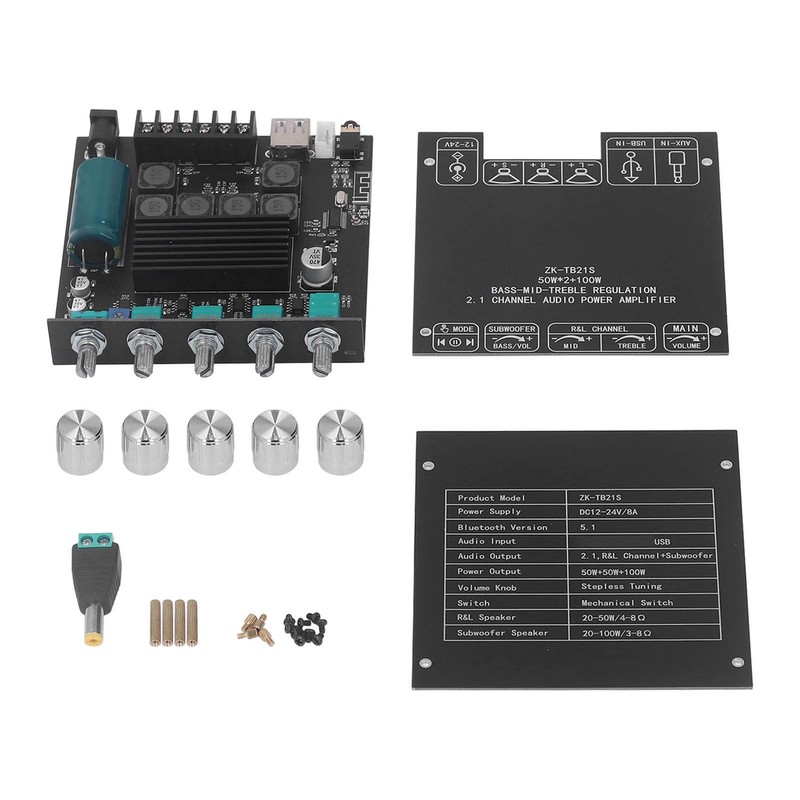 Bluetooth Power Amplifier Board Subwoofer 2.1 Channel 50W 50W 100W