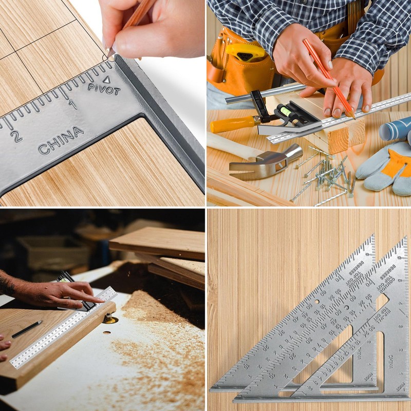 2 Pcs Set Square Carpentry,Square Tool Carpenters Square Combination Square,Carpentry