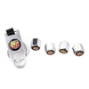 4 x Abarth Car Tyre Valve Caps with Leather Metal