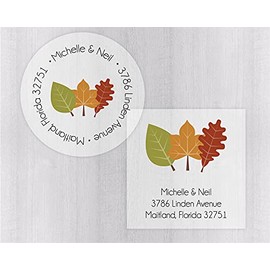 Autumn Transparent Wedding Return Address Labels, Fall Address Stickers (#022-1-C)