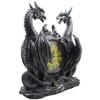 Mythical Dragon Duo Desk Clock in Metallic Look and Antique
