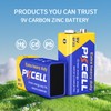 PKCELL 9V Battery Carbon Zinc for Smoke Detectors 6F22 Battery,