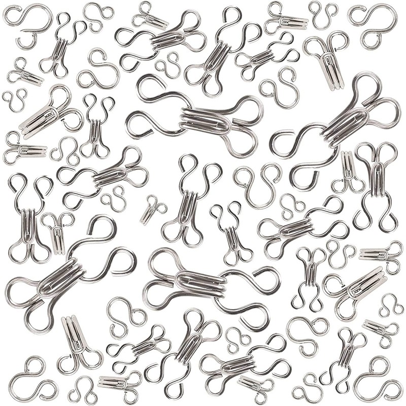 Hook and Eye Closures Sewing Hooks and Eyes Nickel Hook