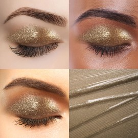 Diamond Glitter Liquid Eyeshadow & Eyeliner Pen, Starry Sequins Mermaid Eye Shadow, Crease Resistant, Long Lasting and Pigmented Sparkling & Shimmer Eyes Makeup(#10 Light Coffee)