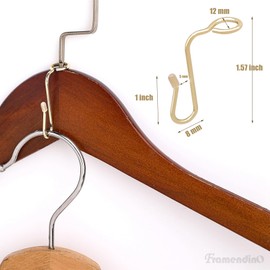 Framendino, 50 Pack Gold Clothes Hanger Connector Hooks Metal Hanger Extender Hooks Mini Cascading Hanger Hook for Closet Organizer