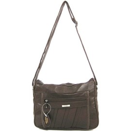 SNUGRUGS Womens Super Soft Nappa Leather Shoulder Bag/Handbag with Two Main Zipped Compartments - Brown