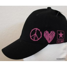 Eagle Crest US Army Hat Military Adjustable Ladies Ballcap pink Womans Support Troops