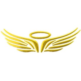 Generic 3D Chrome Angel Wings Sticker Decal Car Emblem Decal Decoration Colour Gold