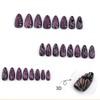 GlamRays 24 Pieces Purple Sticker Nails Medium Almond False Nails